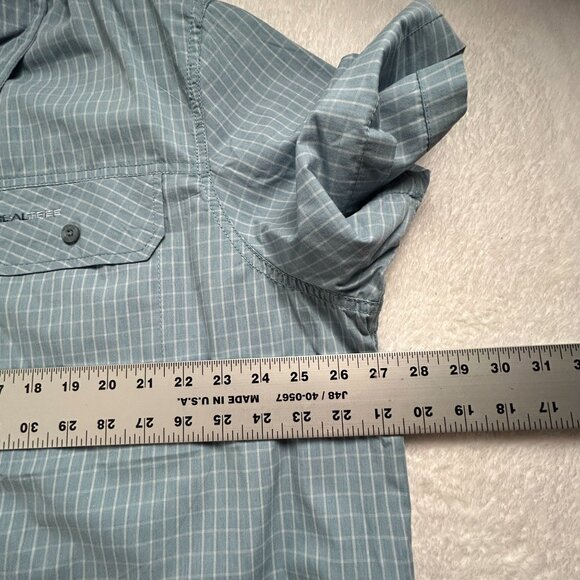 Realtree Mens 2XL Short-Sleeve Button-Up Plaid Shirt Blue Chest Pocket Casual - Picture 6 of 7